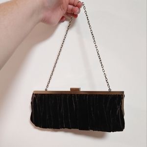 BCBGMAXAZRIA Chocolate Brown Velvet Clutch Purse